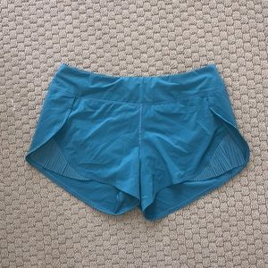 teal lululemon shorts